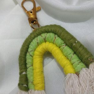 Handmade Macrame Rainbow Keychain