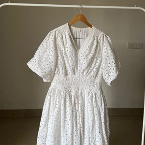 Cotton Broderie White Maxi Dress