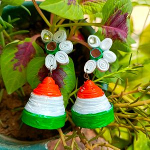 New Handmade Tri colour Jhumkas