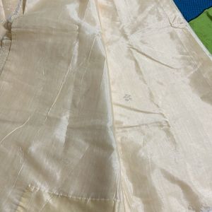 Cream Thread Work Saree