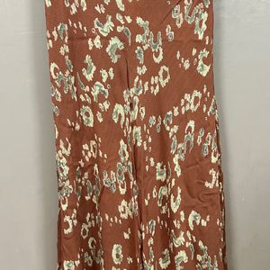 Reversible Crepe Asymmetrical Long Skirt