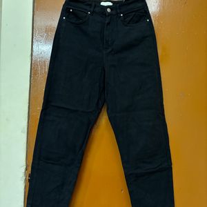 High Waisted Black Mom Fit Denim