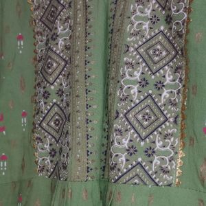 Green Color Anarkali Kurta Suitable For Large Size