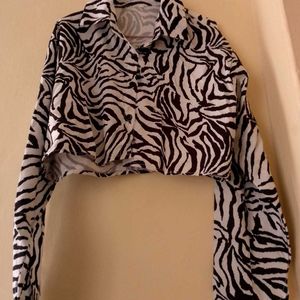 Zebra print oversized shirt