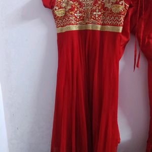 Wedding Wear Anarkali And Pant Combo