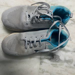 Grey Blue Colour Sports Shoes Good Condition