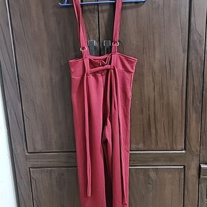 Maroon Dungarees  With Pockets