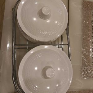 Dining Bowl Set Of 2 With Stand