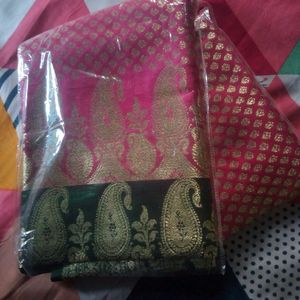 Pure Benarasi Saree(pink& Green)