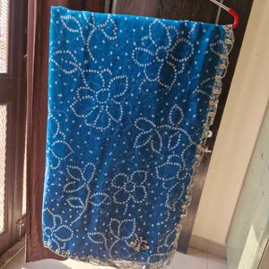 Sky blue Shaded Bandhani Saree (New)