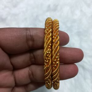 Beautiful Gold Plated Twisted Bangles