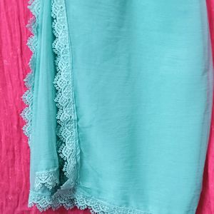 🛍️ Lace Bordered 🤩Pant Kurta Dupatta Set🛍️