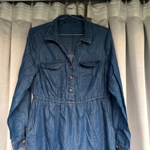 Denim Jumpsuit With Pockets