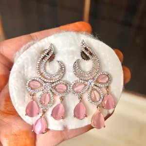 AD Earrings Baby Pink