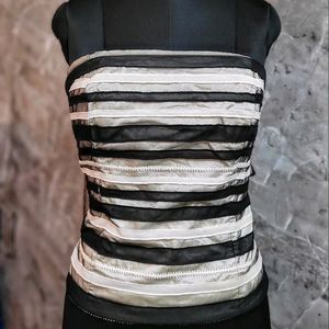 White &Black Corset Top