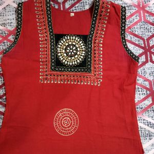 Beautiful Red Rajasthani Kurta