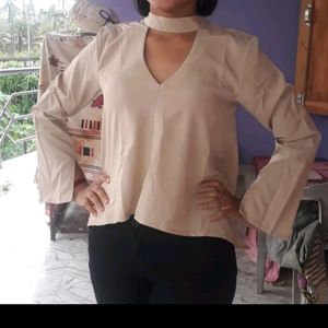 Casual Regular Beige Top