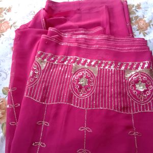 MAHA SALE 🥳🥳🤩🤩Rose Pink Saree🌸💐