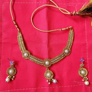 Earrings And Necklace Jewellery Set + One Freebie