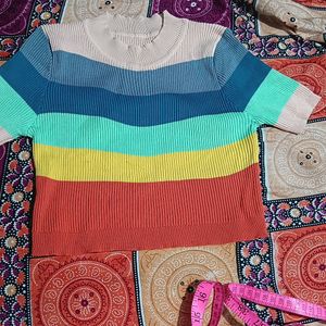 Multicolored Women Crop Top