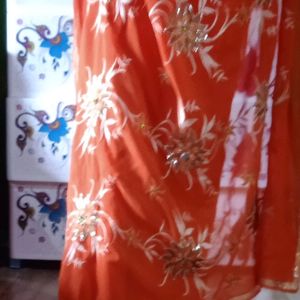 Embroidered With Stone Work Saree