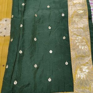 Beautiful Chanderi Suit Dupatta And Cotton Plazo