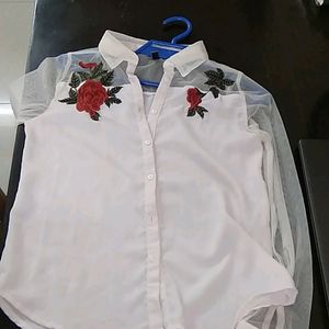 Embroidered Floral Shirt