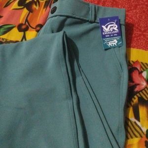 Men Slim Fit  Mint Green Lycra Blend Trousers