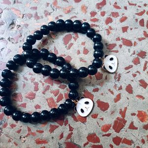 Panda Charm 2 Glass Beads Bracelet 🩷😅