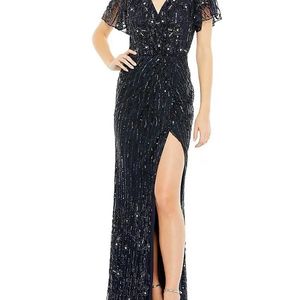 MAC DUGGAL Embellished V-Neck Floor-Length Gown