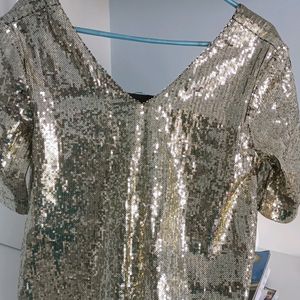 Sequined Detail Party Wear Dress