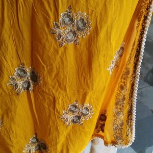 Rich Yellow Heavy Work Dupatta With border