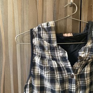 Vintage Plaid Kjole With Cap