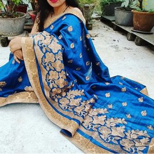 💥Price Drop Alert. Blue   Georgette Saree With Be