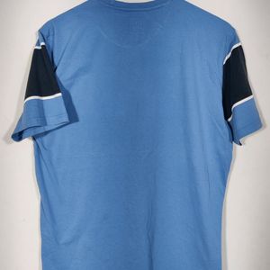 Blue Printed Round Neck With Half Sleeve T-Shirts