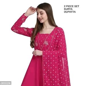 Pink Kurti With Dupatta Set