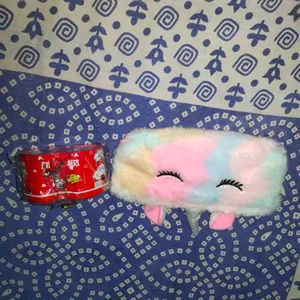 Kids Imported Fur Unicorn Pouch And Piggy Bank