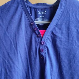 Navy Blue V Neck Tee