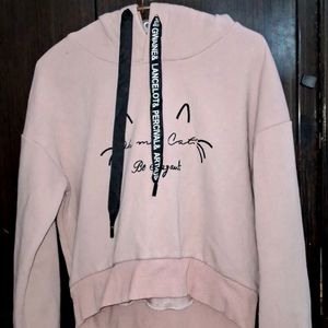 CUTE PEACH CROP HOODIE