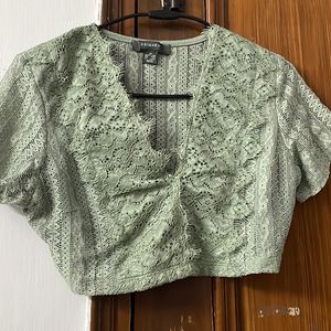 Sage Green Crop Top