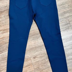 Trousers With Belt String: Blue: Stretchable