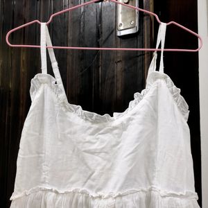 Summer Cotton White Dress. Fits Both S And Xs. Pure Cotton. Brand New. Last 2 Pictures For Reference