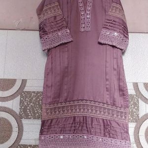 Ethnic Silk Suit IN Lavender Colour