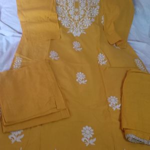 Chikankari Suit With Dupatta