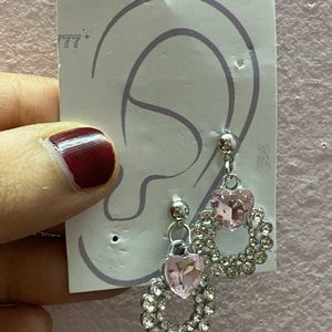 Pink Heart Earrings