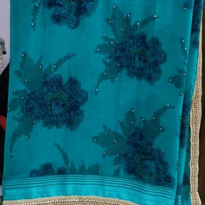 Georgette Chiffon Mukesh Work Saree