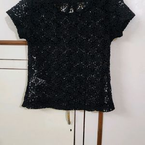 Classy Black Beauty  Net Top