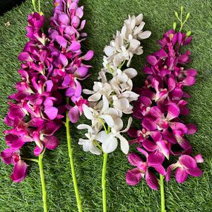 4 Artificial Orchid Flowers Combo