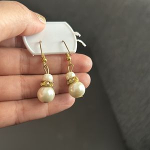 Combo Of 2- Hanging Pearl New Earring+ Necklace