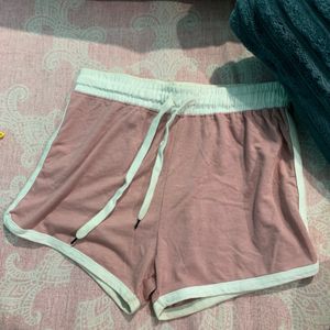 Pink Midrise Sport Shorts For Women